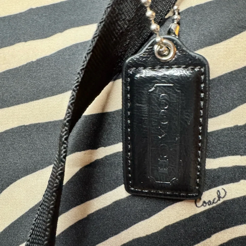 Coach Zebra Print Canvas Tote Bag in Black & Cream